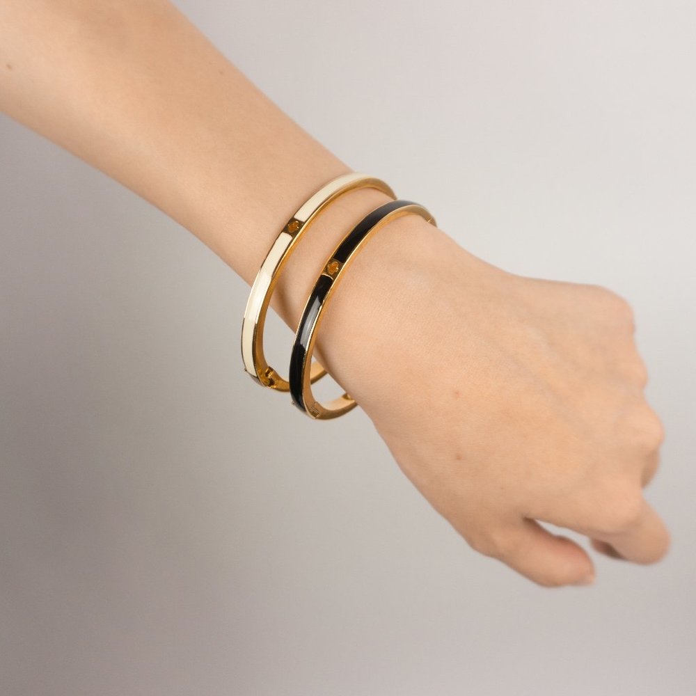 Kate Spade Gold Plated Thin Enamel Bangle